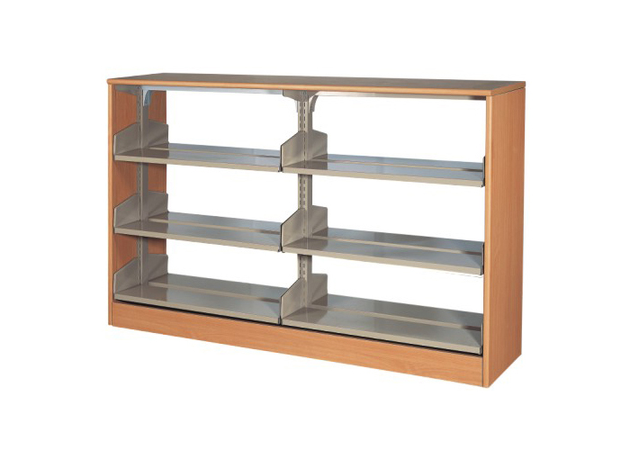 Library Furniture|Double-Sided Bookshelf|Office Furniture|3 level double side shelf|������� CG-SS-123